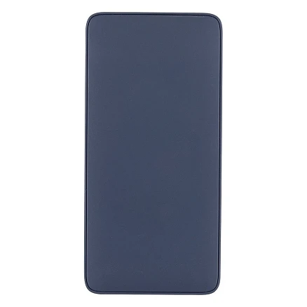Внешний аккумулятор (powerbank)  «WeCharge Soft Touch»,  10 000 mAH, Power Delivery (PD) 25.5W, со светящимся логотипом после гравировки, c цифровым дисплеем для контроля заряда, темно-синий