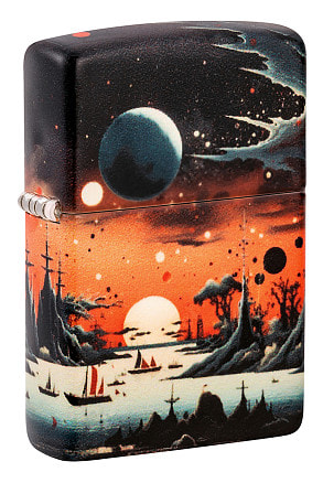 Зажигалка ZIPPO Galactic Landscape Design с покрытием 540 Matte, латунь/сталь, разно