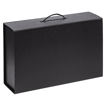 Подарочная коробка, размер 38,5*26*10,5 см, Solution Prestige Big Case Soft с магнитным клапаном и ручкой , с EVA ложементом 36,8*25,1*4 см под индивидуальную вырубку  , черная,