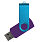 Флеш накопитель USB 2.0 Twister Сolor Mix 16GB, пластик Софт Тач/металл, фиолетовый/голубой_ФИОЛЕТОВЫЙ 8
