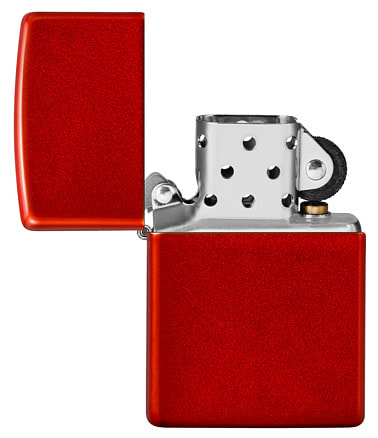 Зажигалка ZIPPO Classic с покрытием Metallic Red, латунь/сталь, красная, матовая, 38x13x57 мм