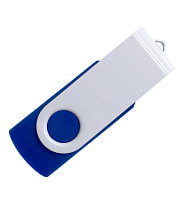 Флеш накопитель USB 2.0 Twister Color Mix 16GB, пластик Софт Тач/металл, синий/белый