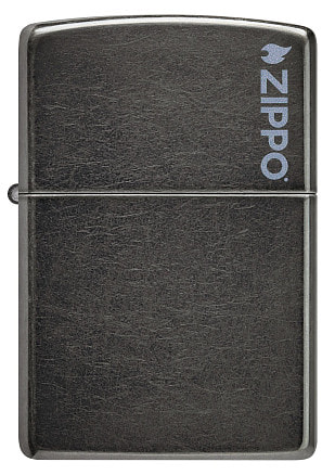 Зажигалка ZIPPO Logo с покрытием Gray Dusk, латунь/сталь, серая, матовая, 38x13x57 мм