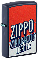 Зажигалка ZIPPO Color Block Design с покрытием Navy Matte, латунь/сталь, синяя, 38x13x57 мм