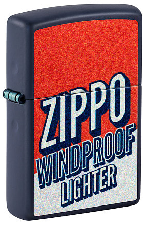 Зажигалка ZIPPO Color Block Design с покрытием Navy Matte, латунь/сталь, синяя, 38x13x57 мм