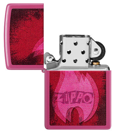 Зажигалка ZIPPO Pulse с покрытием Frequency, латунь/сталь, малиновая, глянцевая, 38x13x57 мм