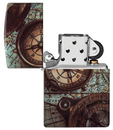 Зажигалка ZIPPO Compass Design с покрытием 540 Matte, латунь/сталь, разно