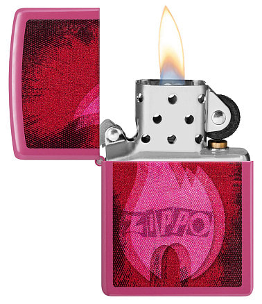 Зажигалка ZIPPO Pulse с покрытием Frequency, латунь/сталь, малиновая, глянцевая, 38x13x57 мм
