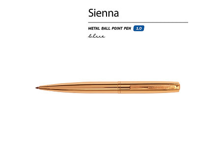 Ручка металлическая шариковая Sienna, золотистый