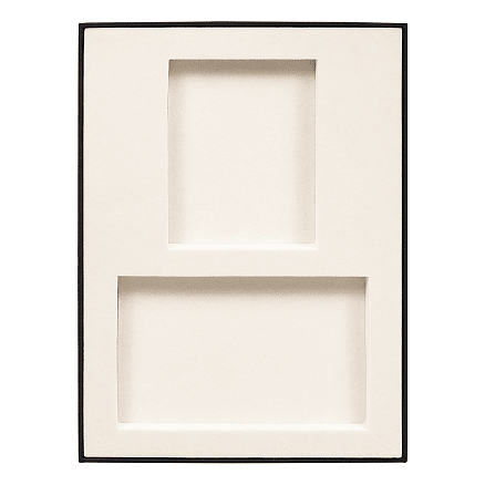 Коробка подарочная, размер 24*17,5*3 см, Solution Superior Linen, черная, бежевый ложемент под два прямоугольных предмета