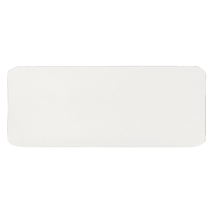 Шеврон Rectangle Cowhide размер 50*20 мм, белый, со скругленными углами