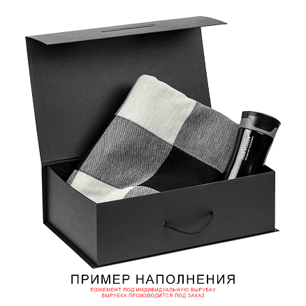 Подарочная коробка, размер 38,5*26*10,5 см, Solution Prestige Big Case Soft с магнитным клапаном и ручкой , с EVA ложементом 36,8*25,1*4 см под индивидуальную вырубку  , черная,