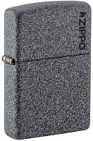 Зажигалка ZIPPO Logo с покрытием Iron Stone™, латунь/сталь, серая, матовая, 38x13x57 мм