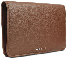 Кошелёк женский BUGATTI Lady Top, коньячный, натуральная воловья кожа, 19,5х2х11,2 см