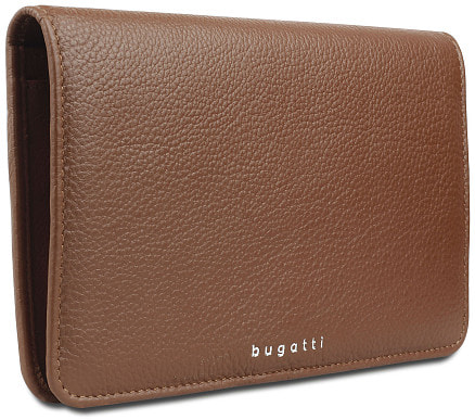 Кошелёк женский BUGATTI Lady Top, коньячный, натуральная воловья кожа, 19,5х2х11,2 см