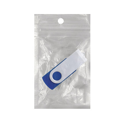 Флеш накопитель USB 2.0 Twister Color Mix 16GB, пластик Софт Тач/металл, синий/белый