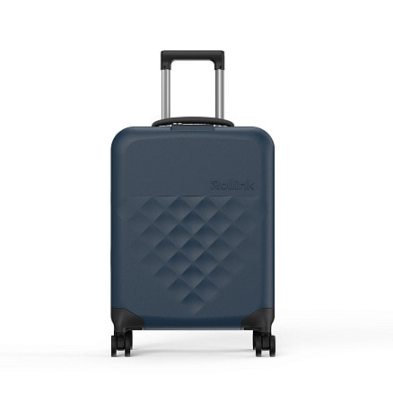 Чемодан складной Rollink Vega 360 55x40x20 см, 4 колеса, серо-синий
