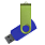 Флеш накопитель USB 2.0 Twister Сolor Mix 16GB, пластик Софт Тач/металл, синий/светло-зеленый_СИНИЙ 10
