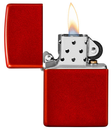 Зажигалка ZIPPO Classic с покрытием Metallic Red, латунь/сталь, красная, матовая, 38x13x57 мм