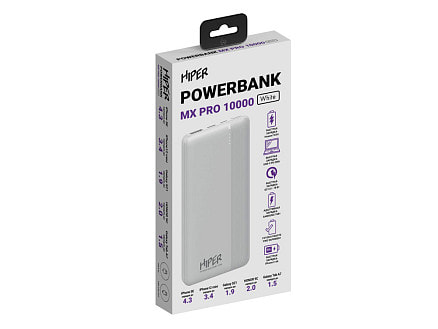 Портативный внешний аккумулятор MX PRO 10000 White