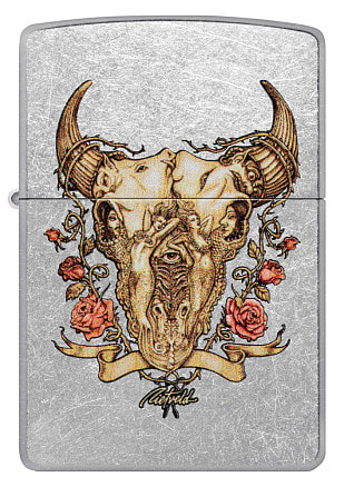 Зажигалка ZIPPO Rick Rietveld с покрытием Street Chrome, латунь/сталь, серебристая, 38x13x57 мм