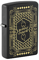Зажигалка ZIPPO Lines Design с покрытием Black Matte, латунь/сталь, черная, матовая, 38x13x57 мм