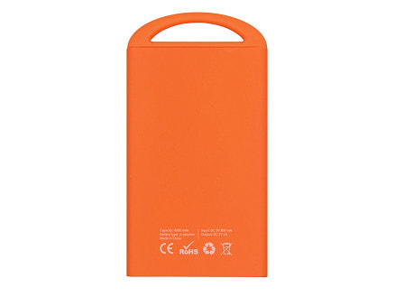 Портативное зарядное устройство Shine с зеркальной гравировкой, 4000 mAh, оранжевый