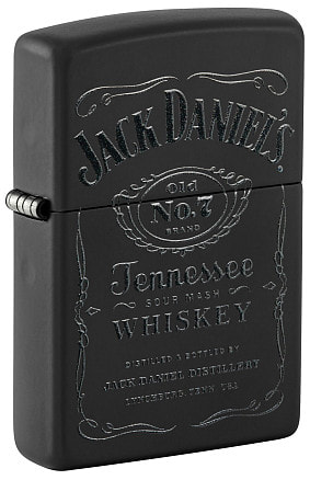Набор ZIPPO Jack Daniels®: зажигалка с покрытием Black Matte и кожаный чехол в подарочной коробке