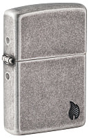 Зажигалка ZIPPO Armor® Flame c покрытием Antique Silver, латунь/сталь, серебристая, 38x13x57 мм