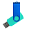 Флеш накопитель USB 2.0 Twister Сolor Mix 16GB, пластик Софт Тач/металл, бирюзовый/синий_БИРЮЗОВЫЙ 10