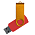 Флеш накопитель USB 2.0 Twister Сolor Mix 16GB, пластик Софт Тач/металл, красный/золотистый_красный 1