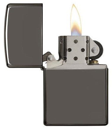 Зажигалка ZIPPO Classic с покрытием Black Ice®, латунь/сталь, чёрная, глянцевая, 38x13x57 мм