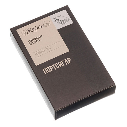 Портсигар S.Quire, нержавеющая сталь, искусственная кожа, коричневый, 7,4х11,5х1,8 см
