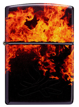 Зажигалка ZIPPO Fusion Inferno Design с покрытием 540 Tumbled Brass, латунь/сталь, разно