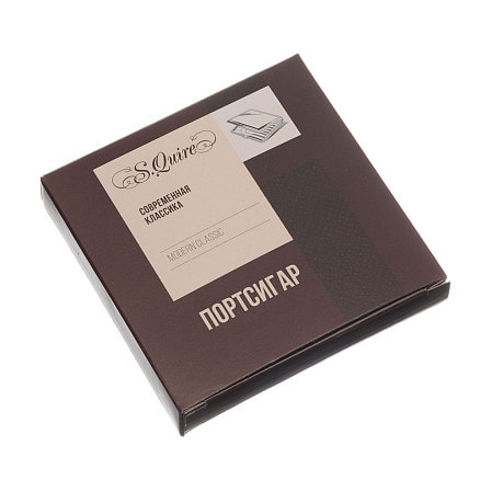 Портсигар S.Quire, нержавеющая сталь, искусственная кожа, хаки, 9,6х9,3х1,9 см