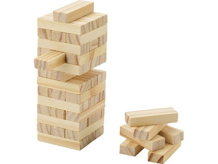 Jumble деревянная игра Падающая башня, натуральный