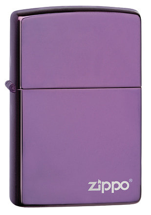 Зажигалка ZIPPO Classic с покрытием Abyss™, латунь/сталь, фиолетовая с логотипом, 38x13x57 мм