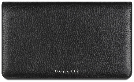 Кошелёк женский BUGATTI Lady Top, чёрный, натуральная воловья кожа, 19,5х2х11,2 см