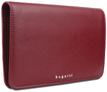 Кошелёк женский BUGATTI Lady Top, красный, натуральная воловья кожа, 19,5х2х11,2 см