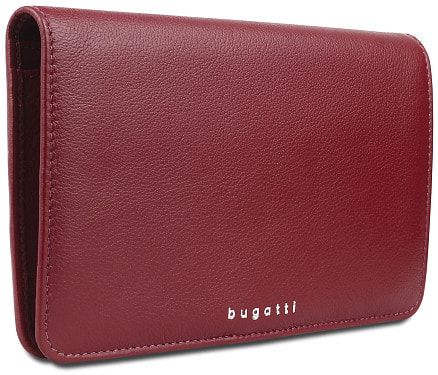 Кошелёк женский BUGATTI Lady Top, красный, натуральная воловья кожа, 19,5х2х11,2 см