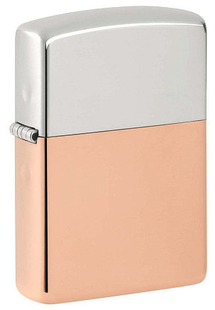 Зажигалка ZIPPO Bimetal с двойным металлическим покрытием, медь/латунь/сталь, медная, 38x13x57 мм