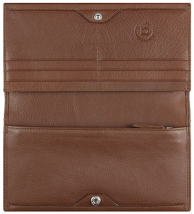 Кошелёк женский BUGATTI Lady Top, коньячный, натуральная воловья кожа, 19,5х2х10 см