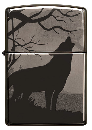 Зажигалка ZIPPO Classic с покрытием Black Ice®, латунь/сталь, чёрная, глянцевая, 38x13x57 мм