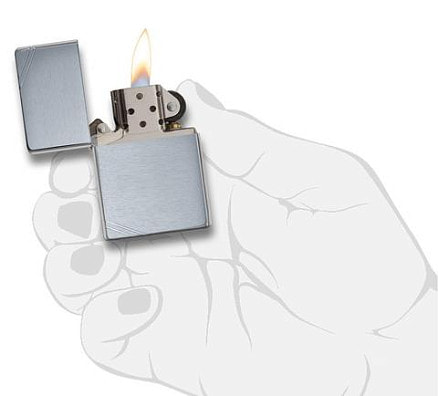 Зажигалка ZIPPO Vintage™ Series 1937, с покрытием Brushed Chrome, серебристая, 38x13x57 мм