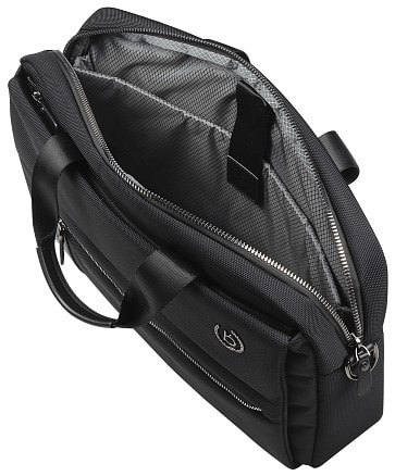 Портфель мужской BUGATTI Nero 15'', чёрный, нейлон 1680D/кожа, 42х10х30 см