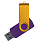 Флеш накопитель USB 2.0 Twister Сolor Mix 16GB, пластик Софт Тач/металл, фиолетовый/желтый_ФИОЛЕТОВЫЙ 2