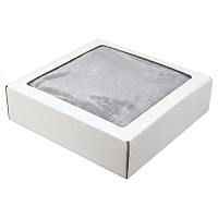 Плед мягкий флисовый Super Soft  Comfort, 125*150 см, серый, в подарочной белой крафтовой коробке с окошком