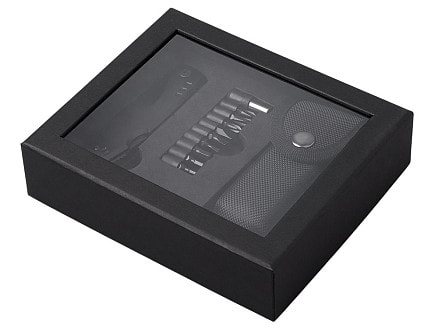Универсальный мультитул с битами в подарочной упаковке с окном Шэйп , черный