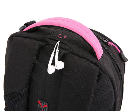 Рюкзак SWISSGEAR, черный/фуксия, фьюжн/2 мм рипстоп, 32x15x46 см, 22 л