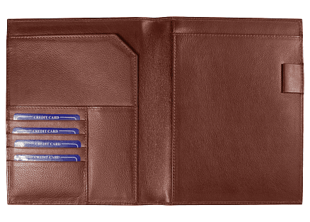 Суперобложка из натуральной кожи Universal leather размер А5+ , коричневый